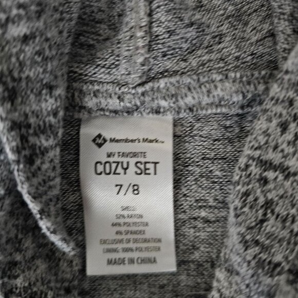 Member's Mark Kids Light Gray Heather My Favorite Cozy Hoodie Sweater Size 7/8 - Picture 5 of 9
